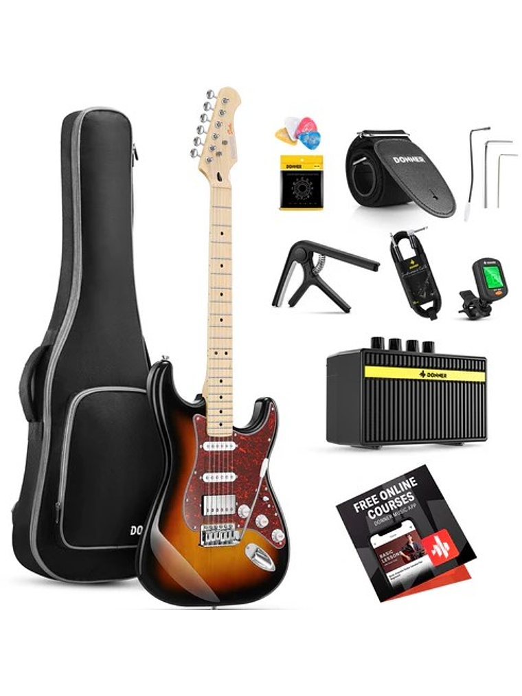 DST-152S Pack De Guitarra Eléctrica Sunburst Donner  1