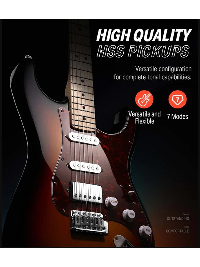 DST-152S Pack De Guitarra Eléctrica Sunburst Donner  7