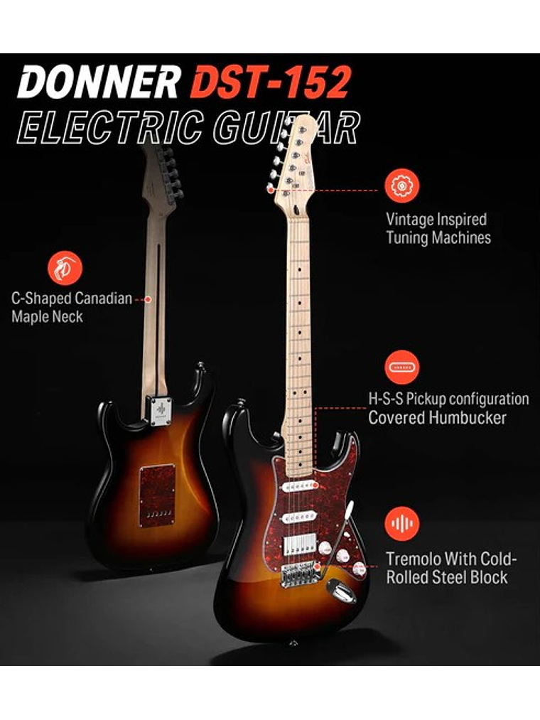 DST-152S Pack De Guitarra Eléctrica Sunburst Donner  8