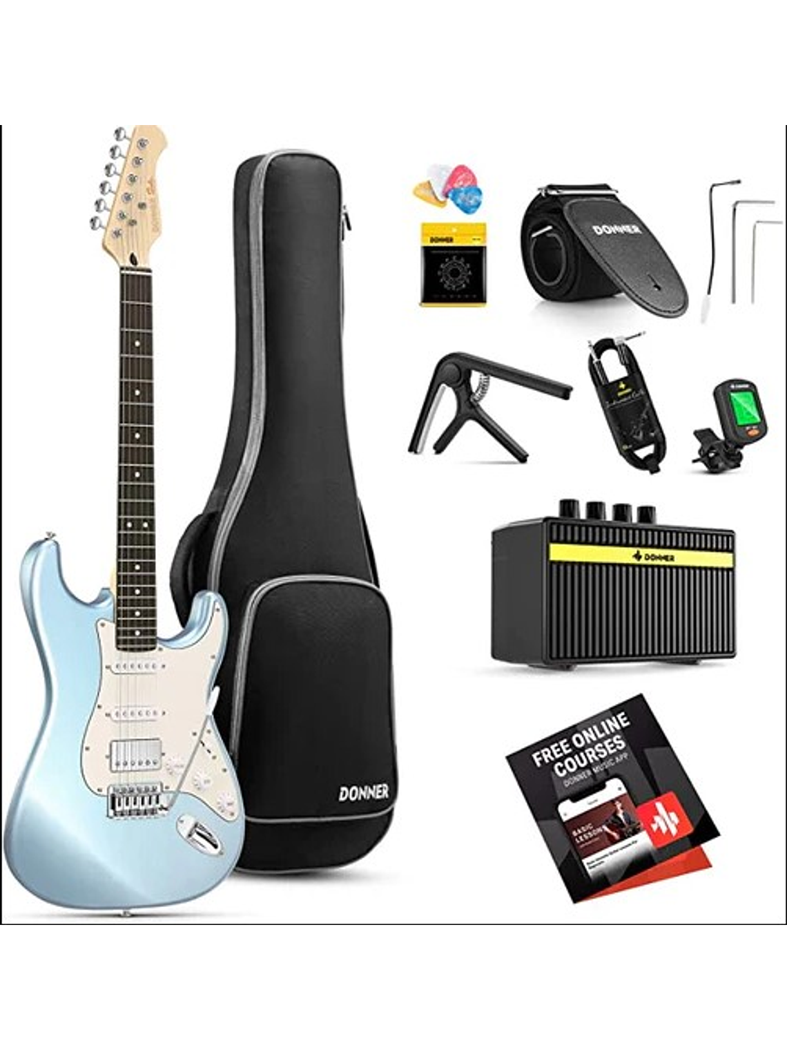 DST-152R Pack De Guitarra Eléctrica Azul Donner  1