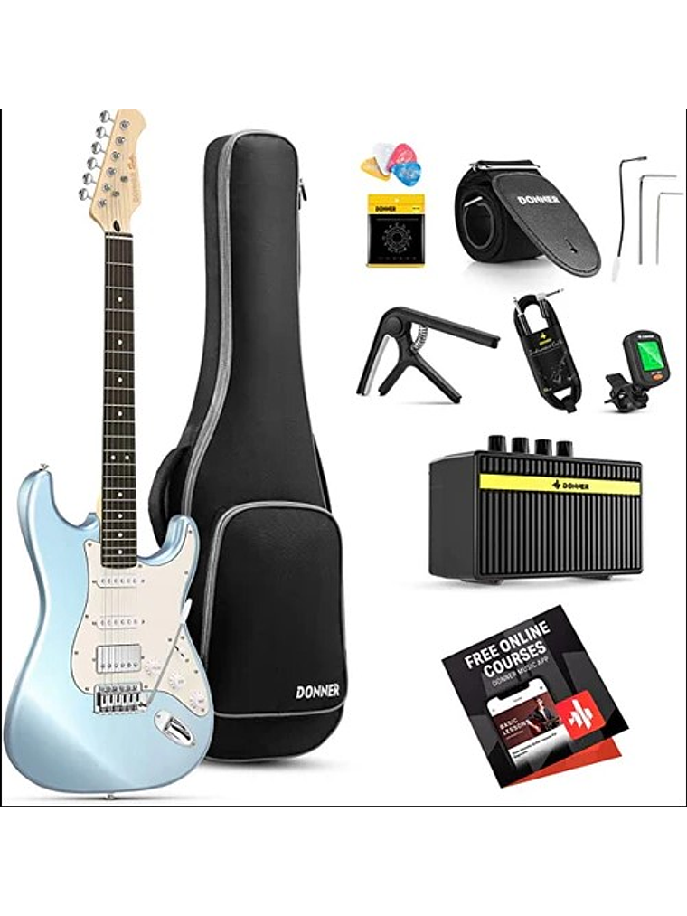 DST-152R Pack De Guitarra Eléctrica Azul Donner  1