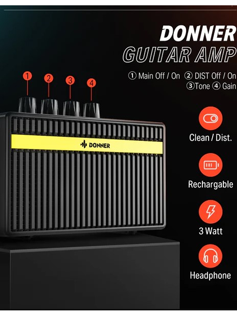 DST-152R Pack De Guitarra Eléctrica Azul Donner  4