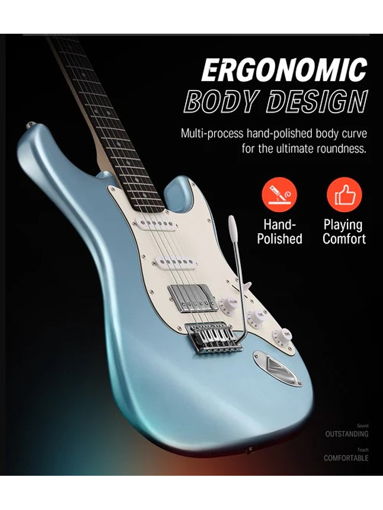 DST-152R Pack De Guitarra Eléctrica Azul Donner  8