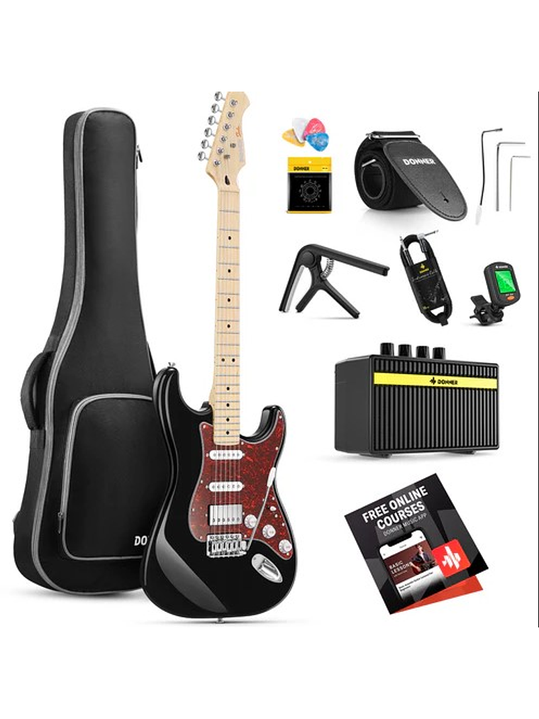 DST-152B Pack De Guitarra Eléctrica Negro Donner  1