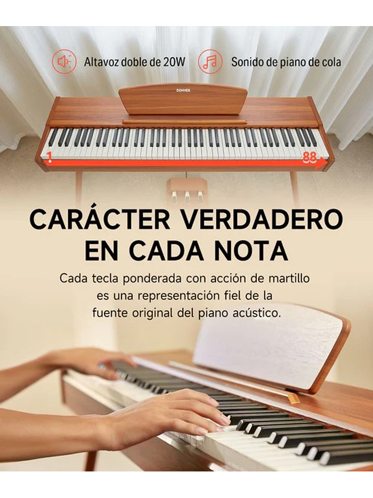 DDP80 Piano Digital 88 Teclas Donner  3