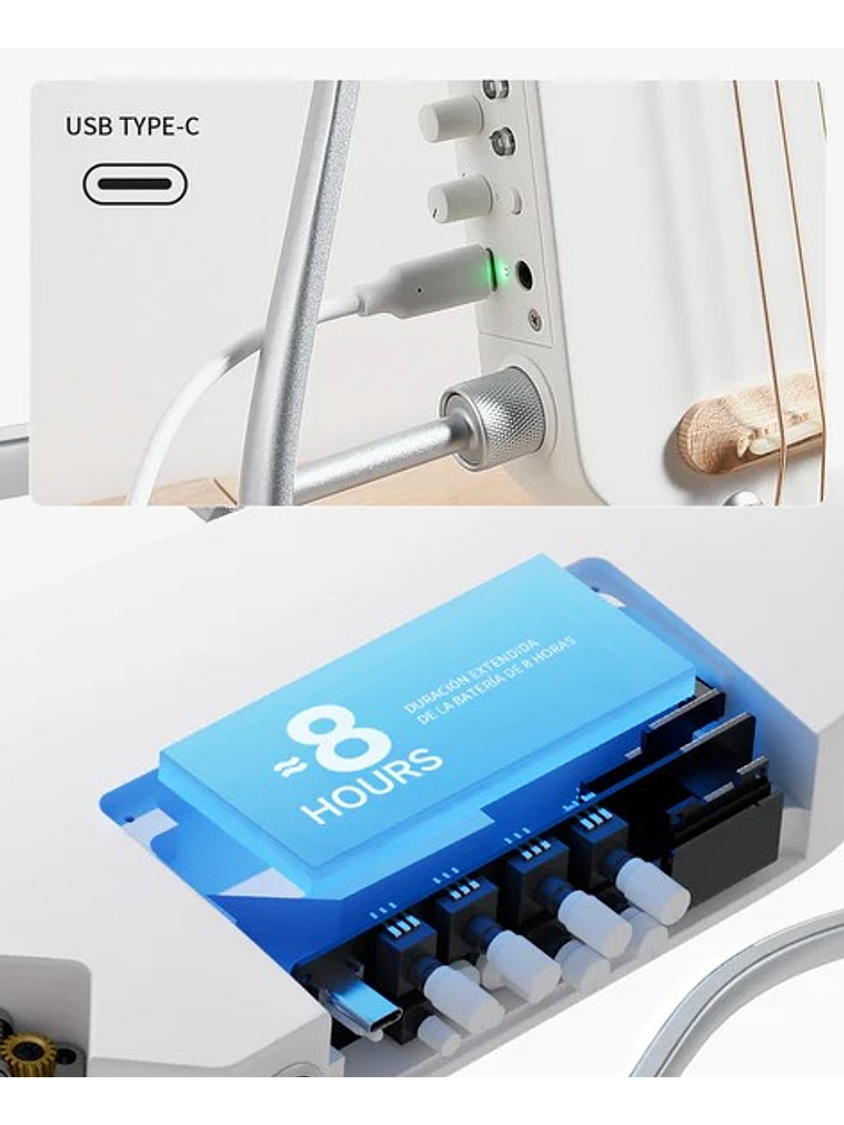 HUSH-I Pro Guitarra Electroacústica, Color Blanco, Donner 4