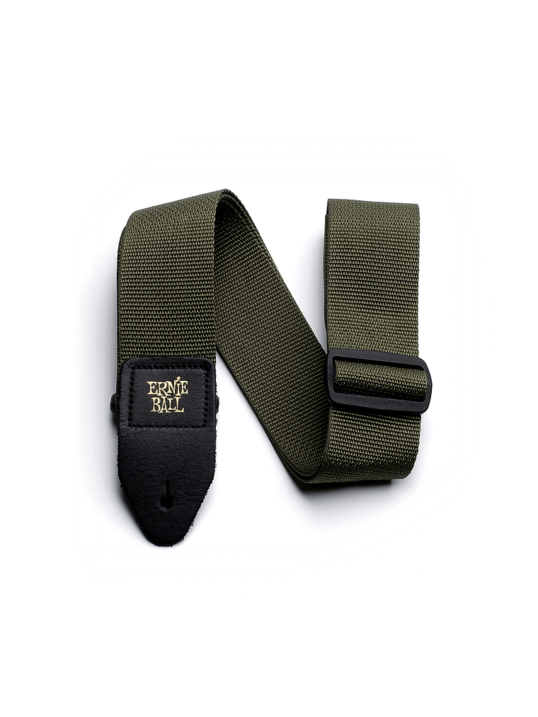 P04048 Correa Guitarra/Bajo Polypro Verde Olivo ERNIE BALL 1