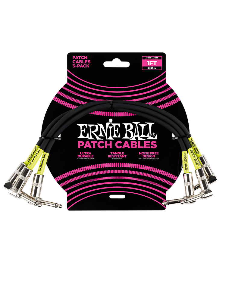 P06075 Pack 3 Cables Patch para Pedales Ernie Ball 1