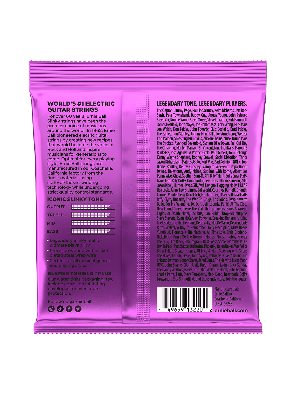 P03220 Pack 3 set Cuerda Guitarra Power Slinky 11-48 ERNIE BALL 2