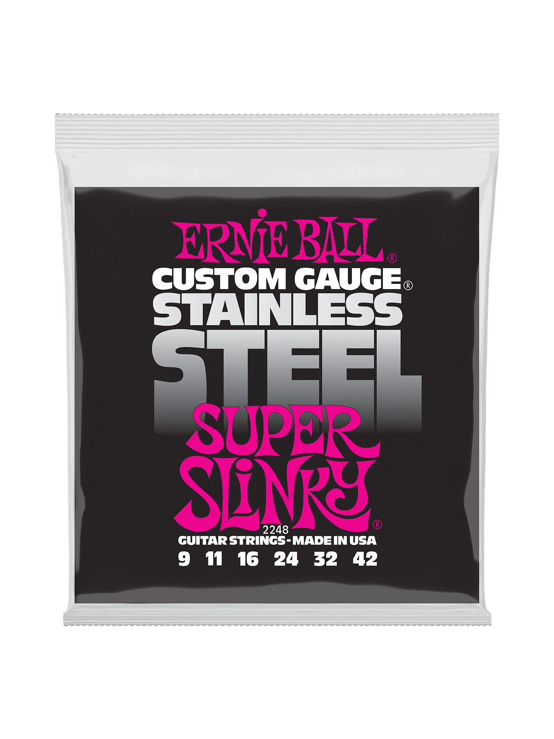 P02248 Set 6 Cuerdas Power Slinky Acero Inox. 9-42 ERNIE BALL  1