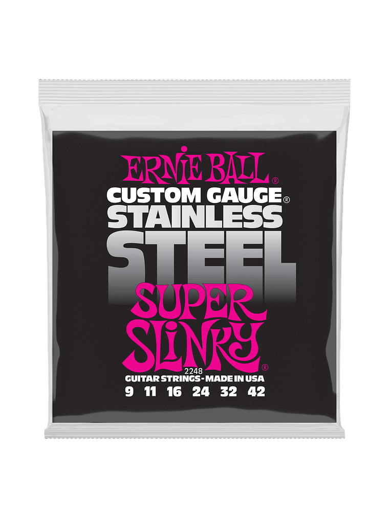 P02248 Set 6 Cuerdas Power Slinky Acero Inox. 9-42 ERNIE BALL  1