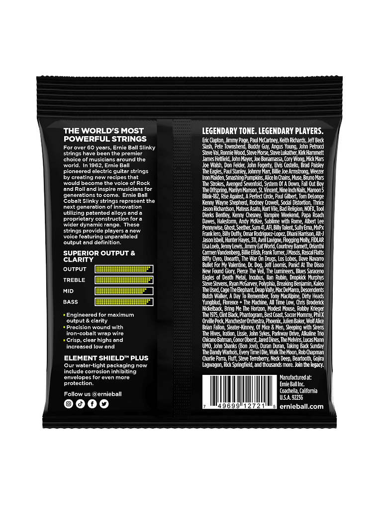 P02721 Set 6 Cuerda G Eléctrica Regular Slinky Cobalt 10-46 Ernie Ball 2