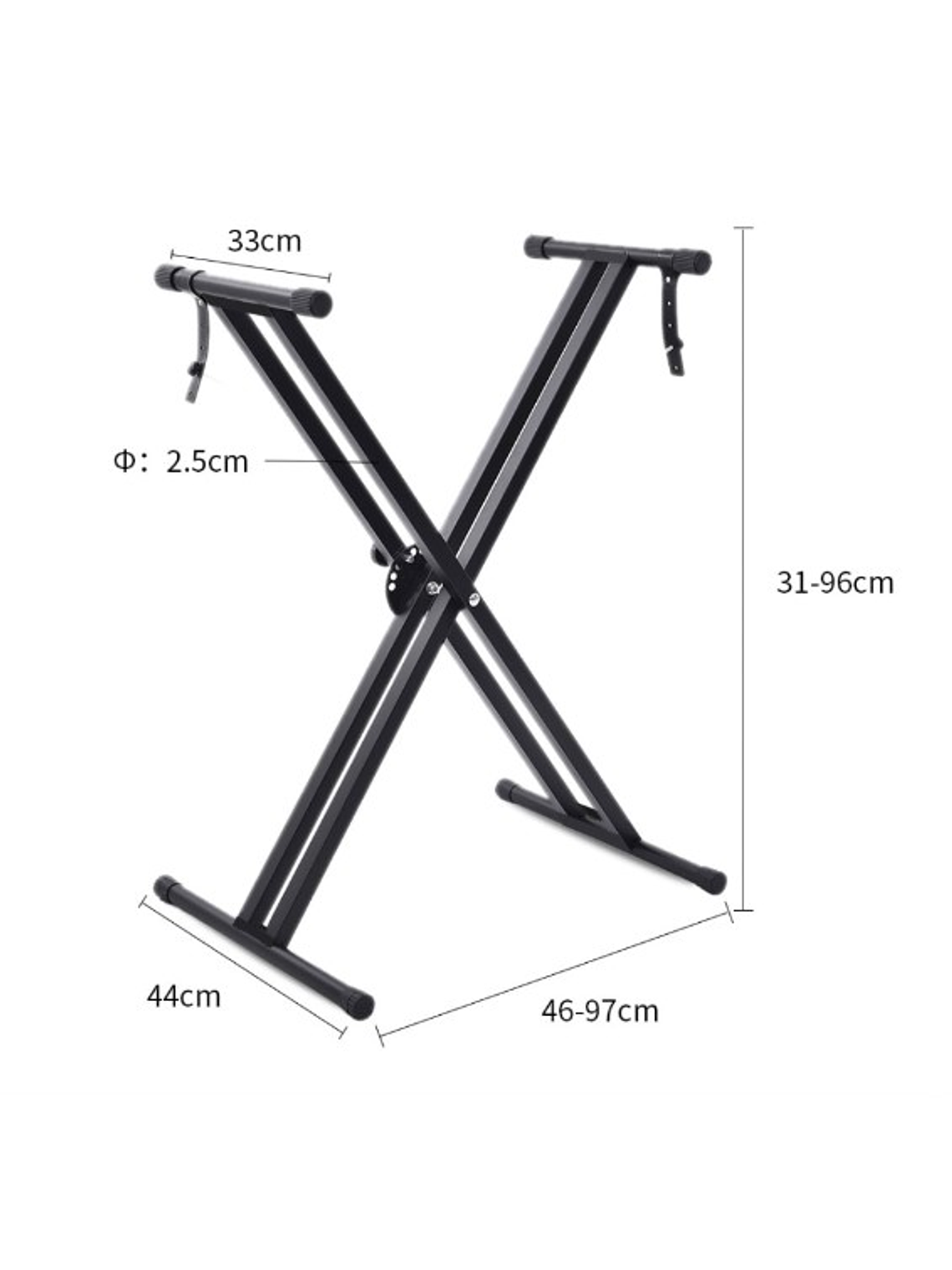 Q2XC2 Atril Para Teclado Barra Doble  HEBIKUO 2