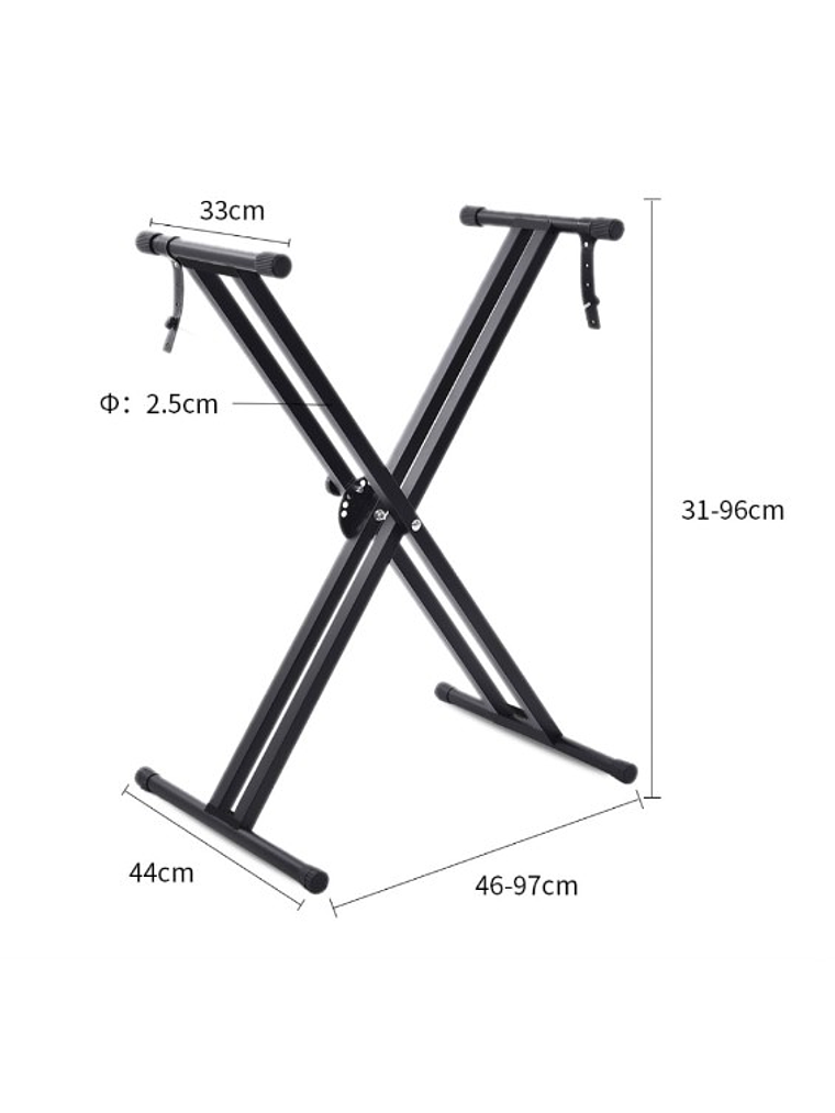 Q2XC2 Atril Para Teclado Barra Doble  HEBIKUO 2