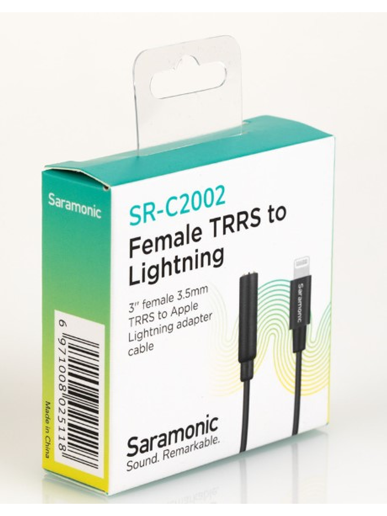 SR-C2002 Cable Adaptador De Audio Lightning -3.5mm TRRS. Saramonic  2