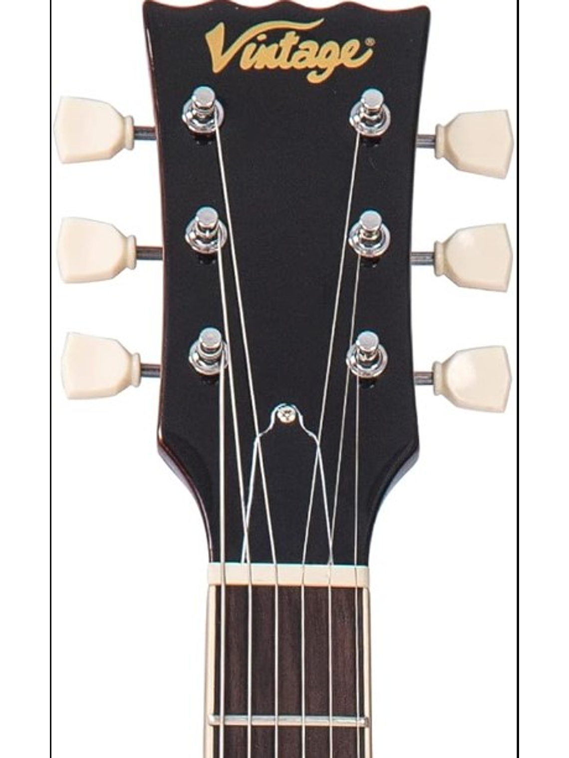 V100AMB Guitarra Eléctrica Vintage Reeditada Con Bigsby Ámbar Flameado Vintage 2