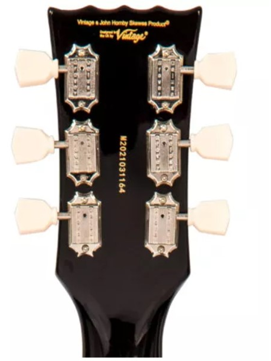 V100BLB Guitarra Eléctrica Vintage  Reeditada Con Bigsby Color Negro Vintage 2