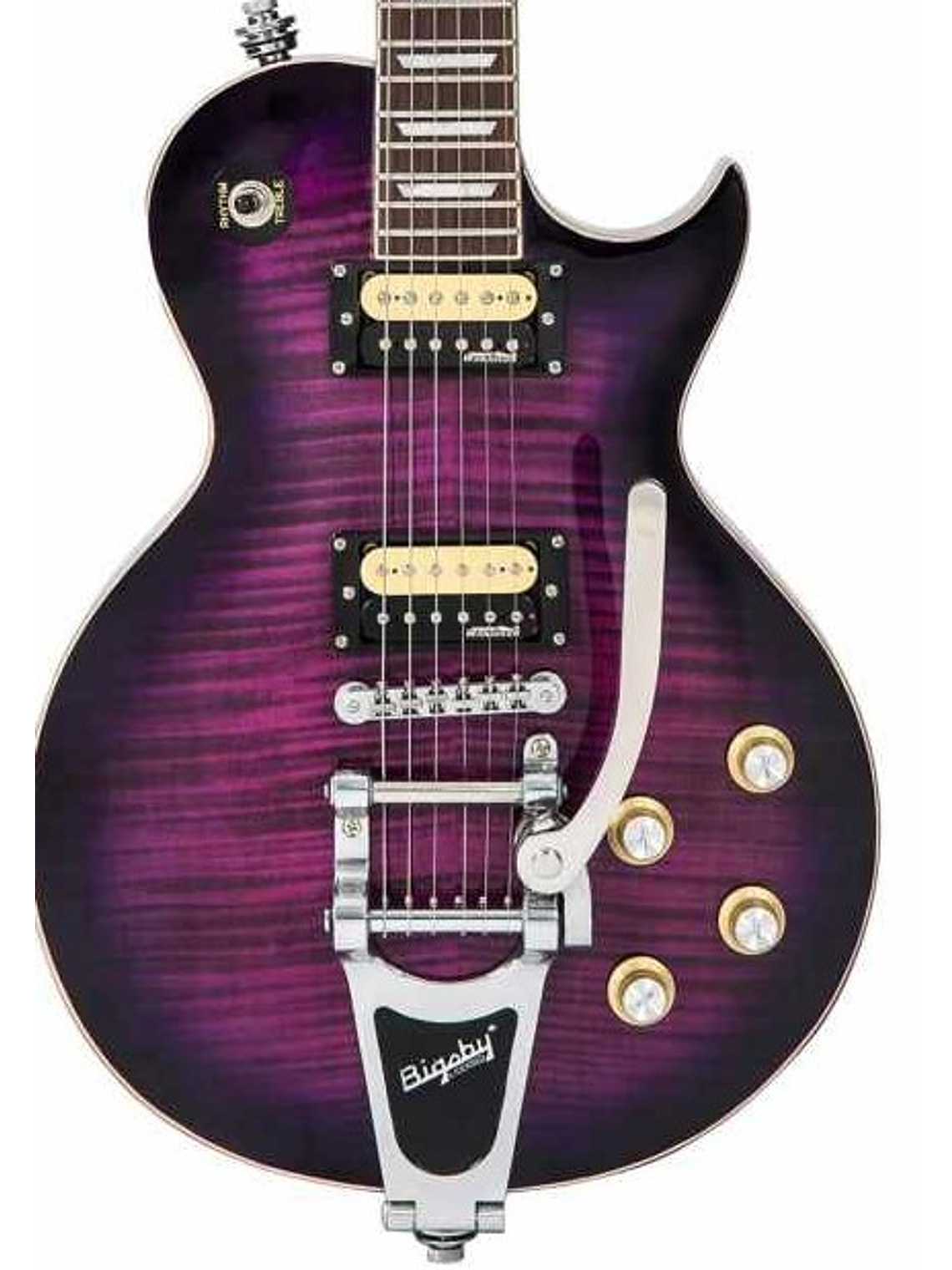  V100PLB Guitarra Eléctrica Reeditada Con Bigsby ~ Flamed Purpleburst   Vintage 3