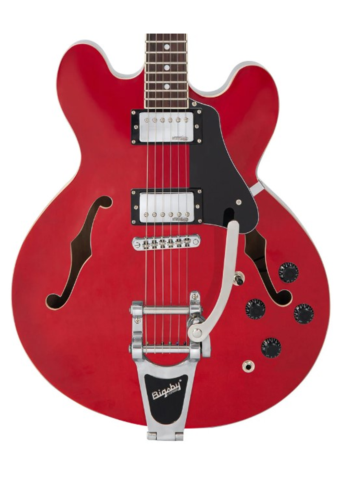 VSA500B Guitarra Semiacústica Reeditada VSA500B Con Bigsby En Color Rojo Cereza Vintage 2