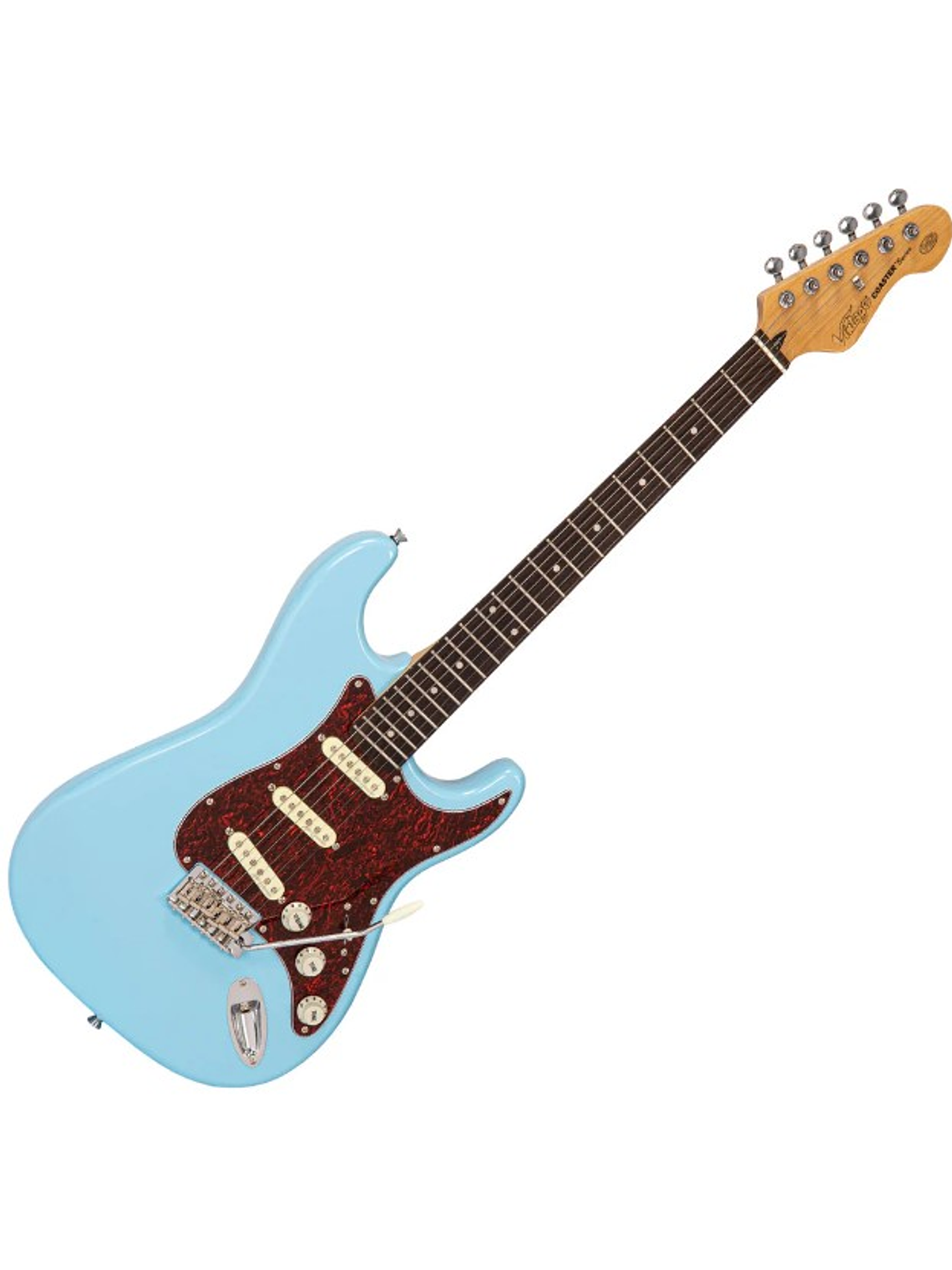 V60LB Guitarra Eléctrica De La Serie Coaster  En Color Azul Laguna Vintage 1