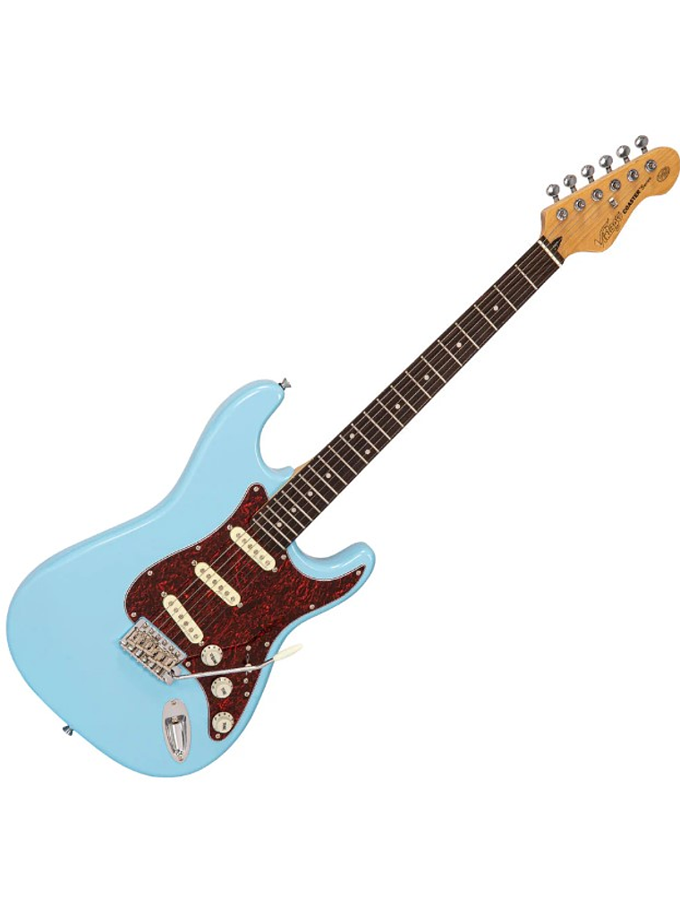 V60LB Guitarra Eléctrica De La Serie Coaster  En Color Azul Laguna Vintage 1