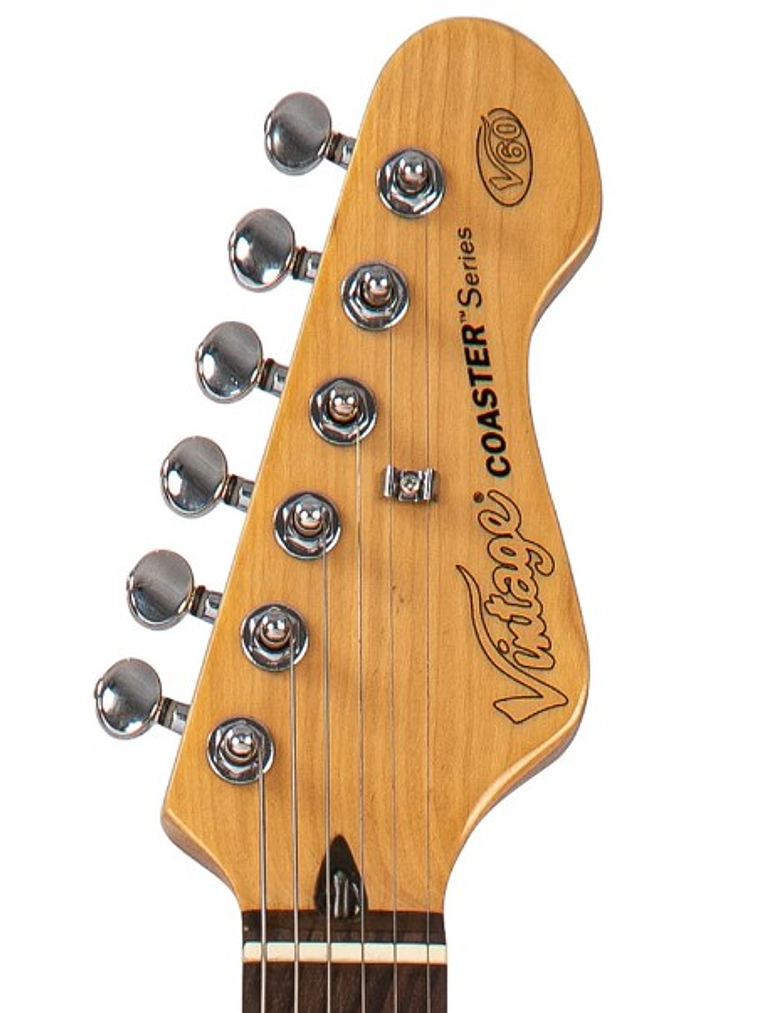 V60LB Guitarra Eléctrica De La Serie Coaster  En Color Azul Laguna Vintage 6