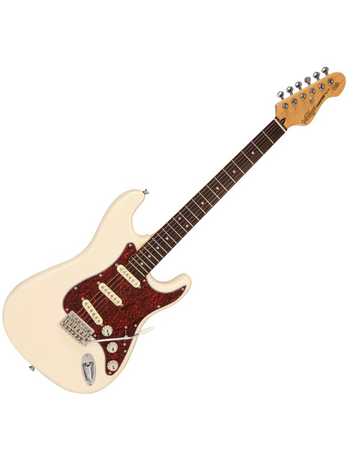 V60VW Guitarra Eléctrica De La Serie Coaster Color Blanco Vintage 1