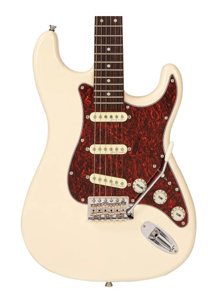 V60VW Guitarra Eléctrica De La Serie Coaster Color Blanco Vintage 7