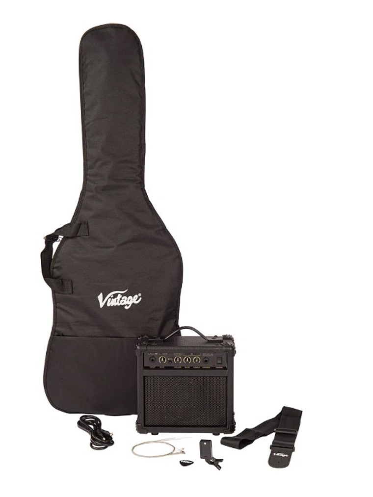 VIP-V20BLK Pack De Guitarras Eléctricas Serie Coaster, Color Negro Boulevard Vintage 6