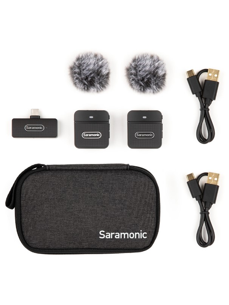 Blink 100 B6 Micrófono Inalámbrico Con Clip Para Dos Personas, Para IPhone 15, Dispositivos Android, iPads Y Computadoras Con USB-C Saramonic 1