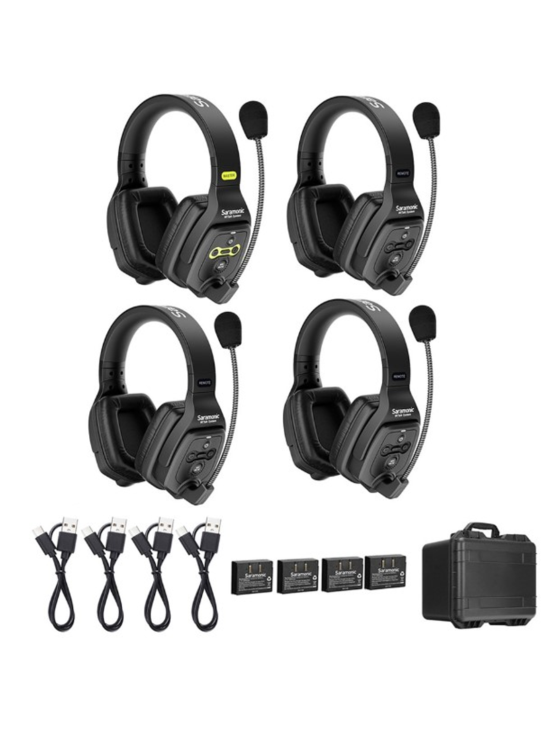 WiTalk WT4D Sistema De Intercomunicación Inalámbrico Con Auriculares Duales De 1,9 GHz y Dúplex Completo Para 4 Personas Con Estuche Rígido Saramonic 1