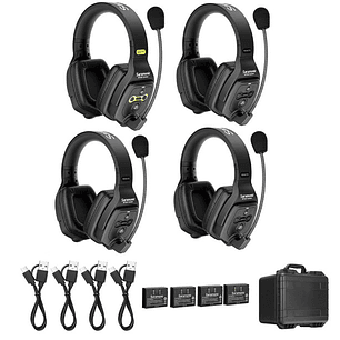 WiTalk WT4D Sistema De Intercomunicación Inalámbrico Con Auriculares Duales De 1,9 GHz y Dúplex Completo Para 4 Personas Con Estuche Rígido Saramonic