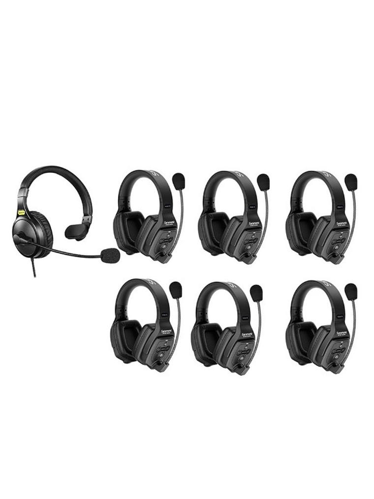 WiTalk-WT7D Sistema De Intercomunicación Inalámbrico Con Auriculares Duales, Dúplex Completo, 1,9 GHz, Para 7 Personas, Con Concentrador Y Estuche Saramonic 6