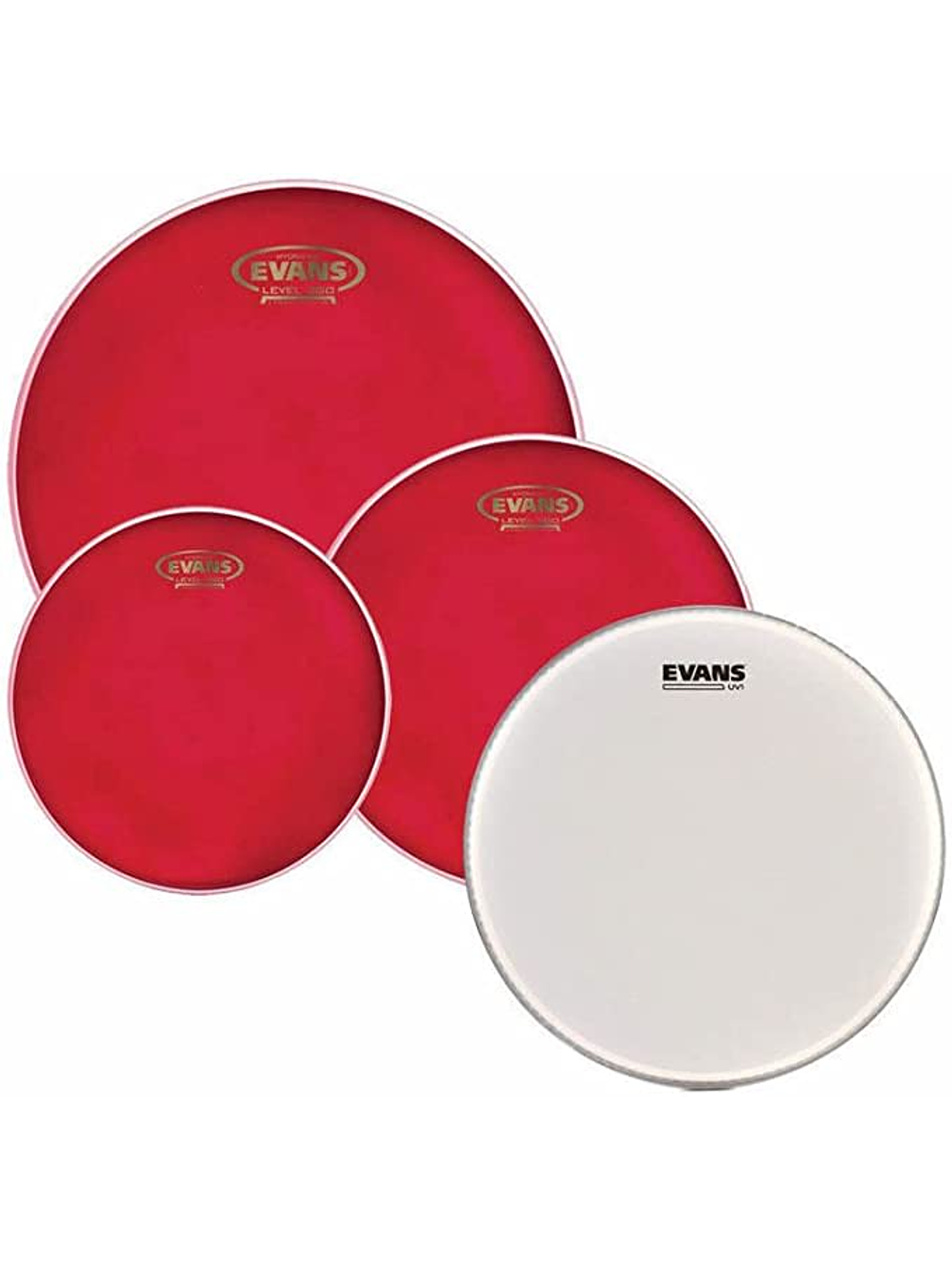 Set De Parches EVANS HYDRAULIC RED ROCK PACK + UV1 10 - 12 - 16 + 14 1