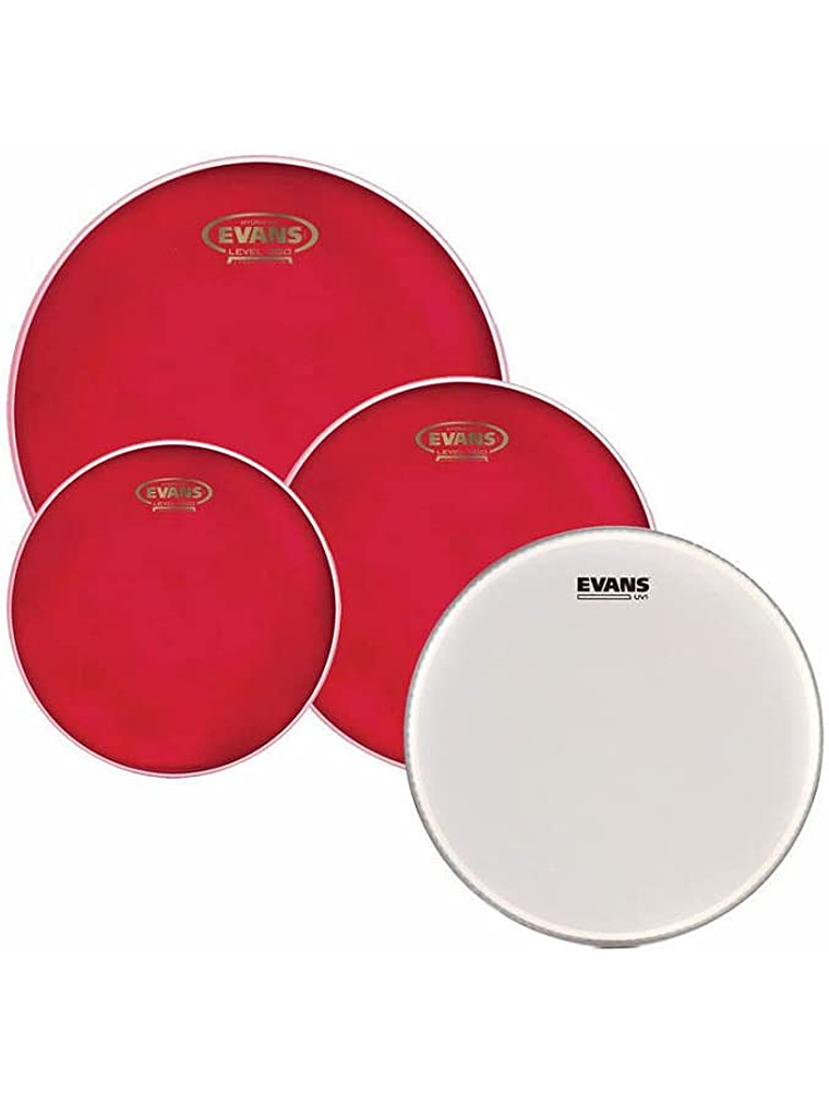 Set De Parches EVANS HYDRAULIC RED ROCK PACK + UV1 10 - 12 - 16 + 14 1