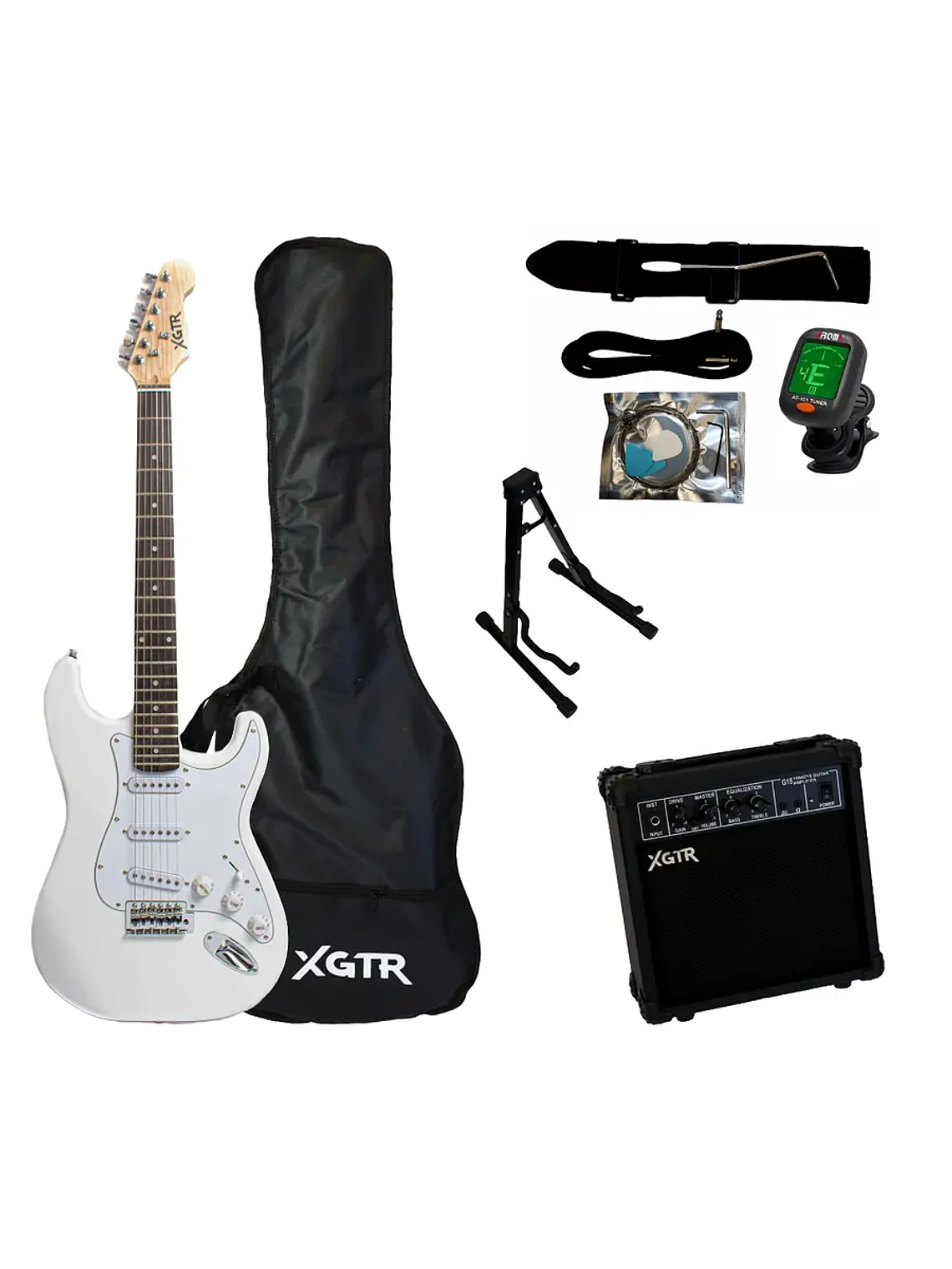 Pack Guitarra Eléctrica White ST111 WH, Amp 15w XGTR 1