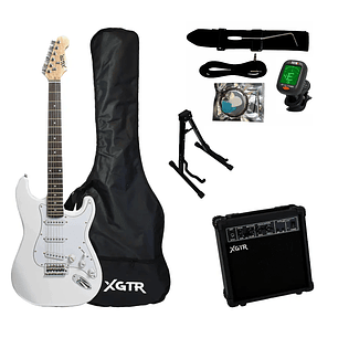 Pack Guitarra Eléctrica White ST111 WH, Amp 15w XGTR