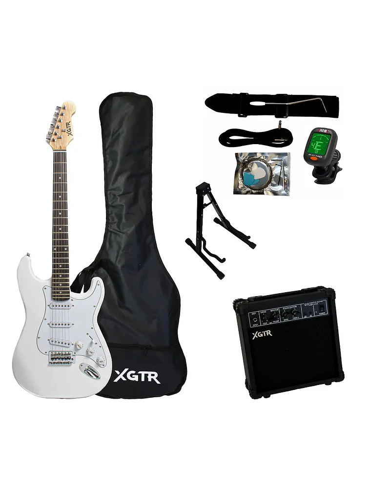 Pack Guitarra Eléctrica White ST111 WH, Amp 15w XGTR 1