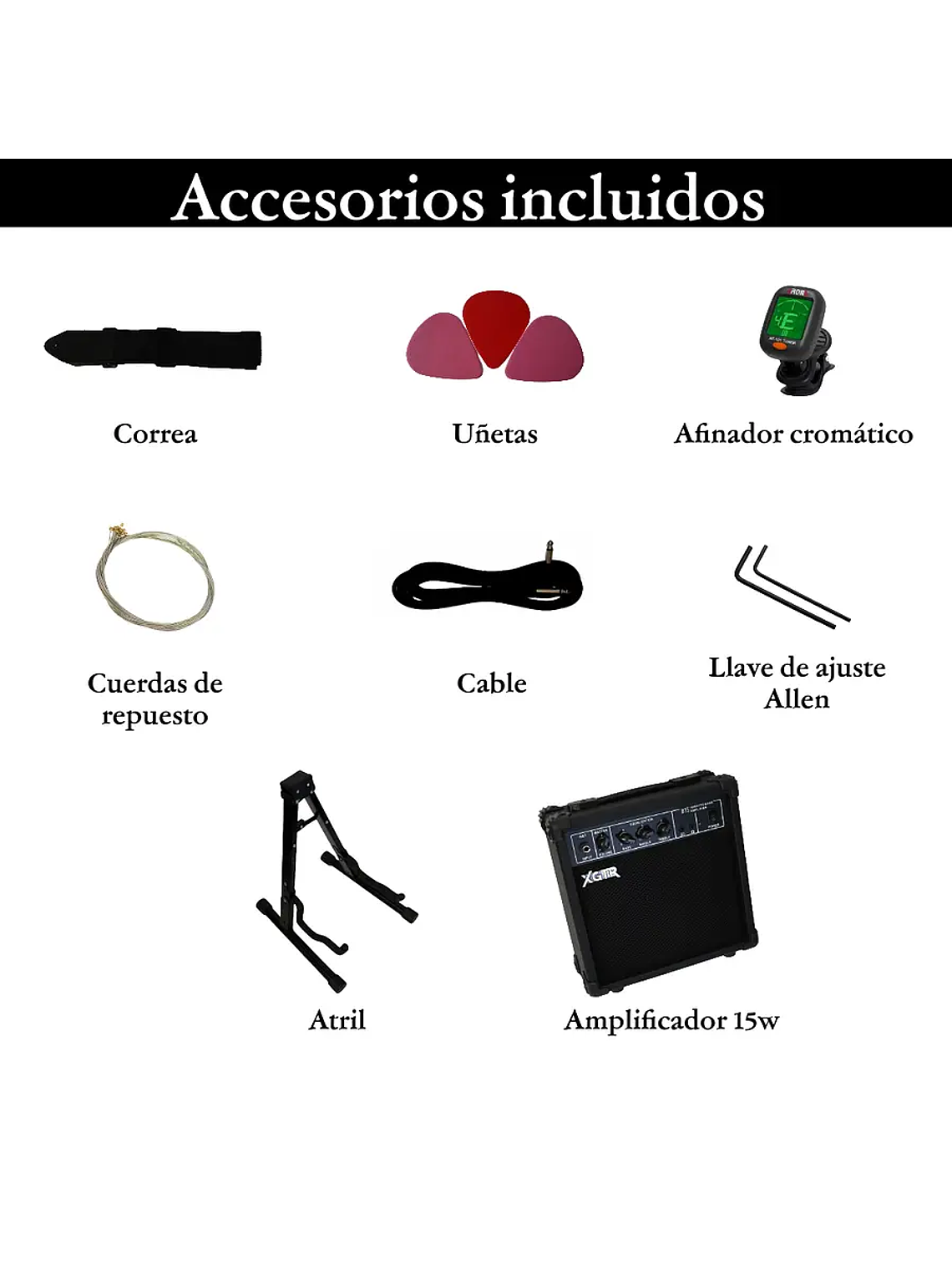 Pack Guitarra Eléctrica Red ST111 RD, Amp 15w XGTR 3