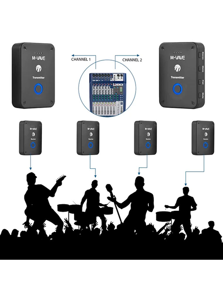 Receptor Monitor Inalámbrico WP-9 M-Vave  3