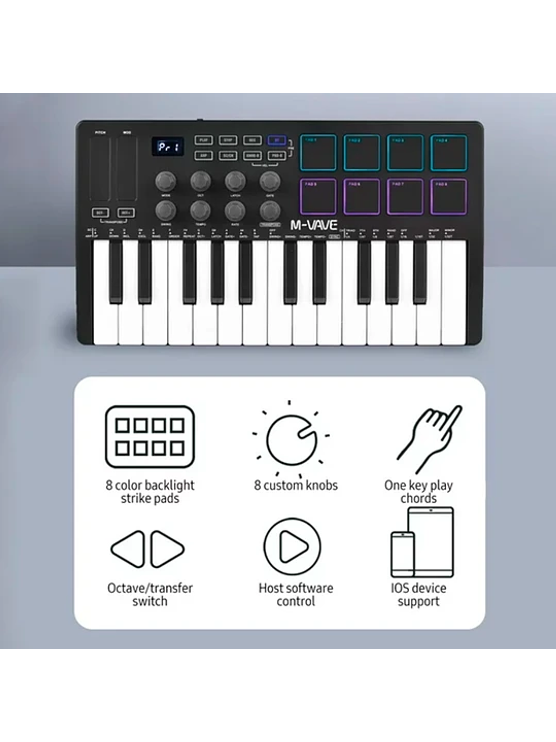 M-Vave SMK25 - Controlador MIDI Bluetooth Negro 3