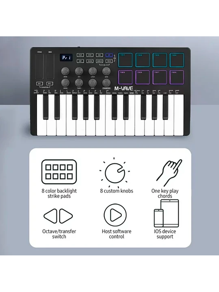 M-Vave SMK25 - Controlador MIDI Bluetooth Negro 3