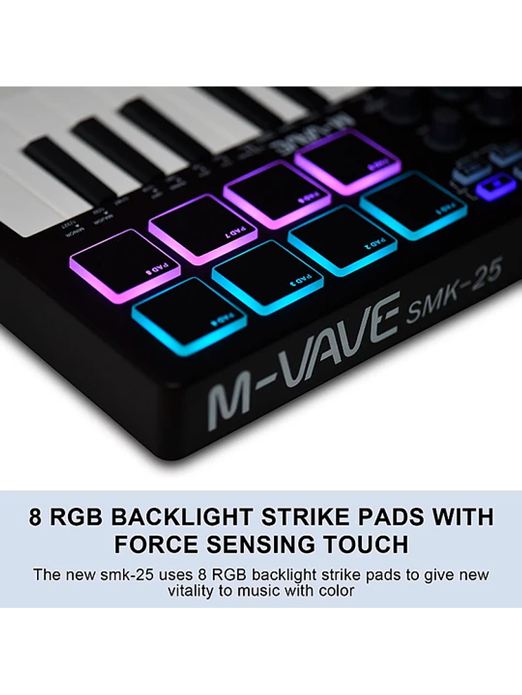 M-Vave SMK25 - Controlador MIDI Bluetooth Negro 4