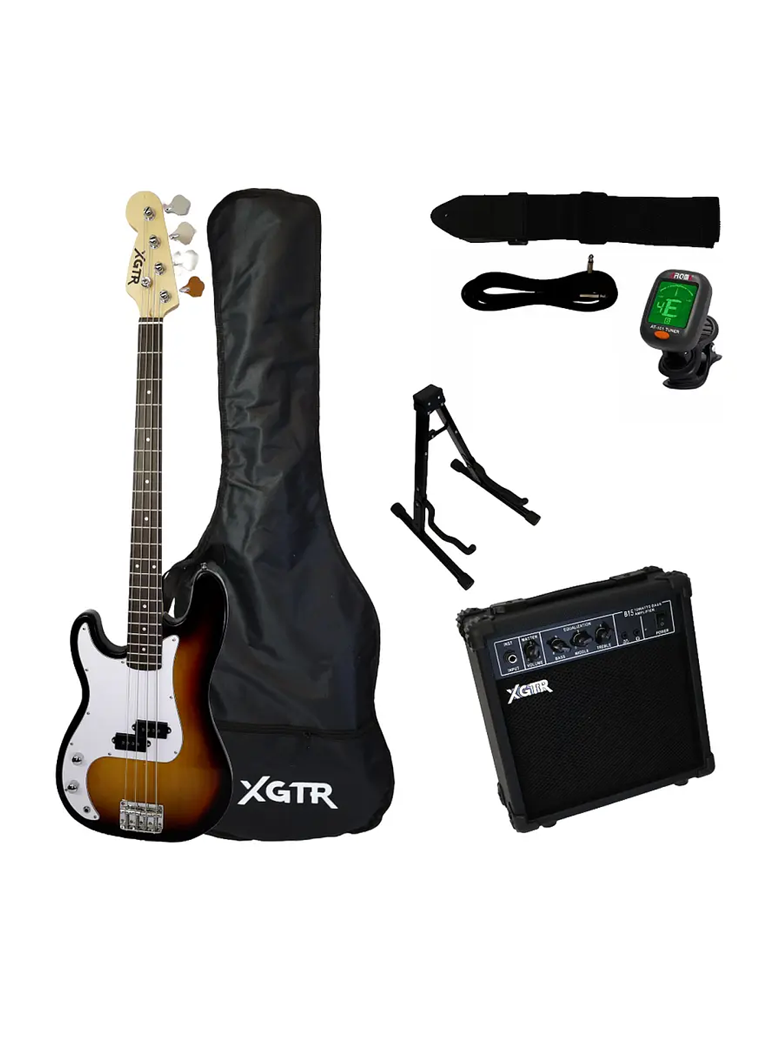 Pack Bajo Eléctrico LeftHand Precision SunBurst,Amp 15w XGTR 1