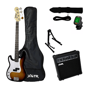 Pack Bajo Eléctrico LeftHand Precision SunBurst,Amp 15w XGTR