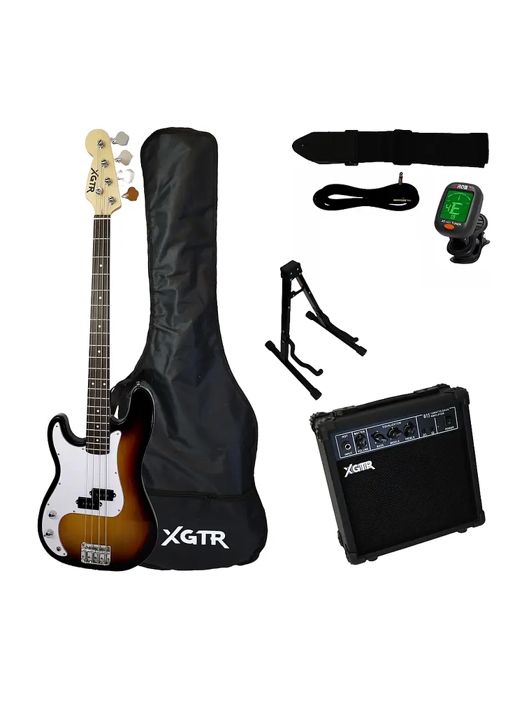 Pack Bajo Eléctrico LeftHand Precision SunBurst,Amp 15w XGTR 1