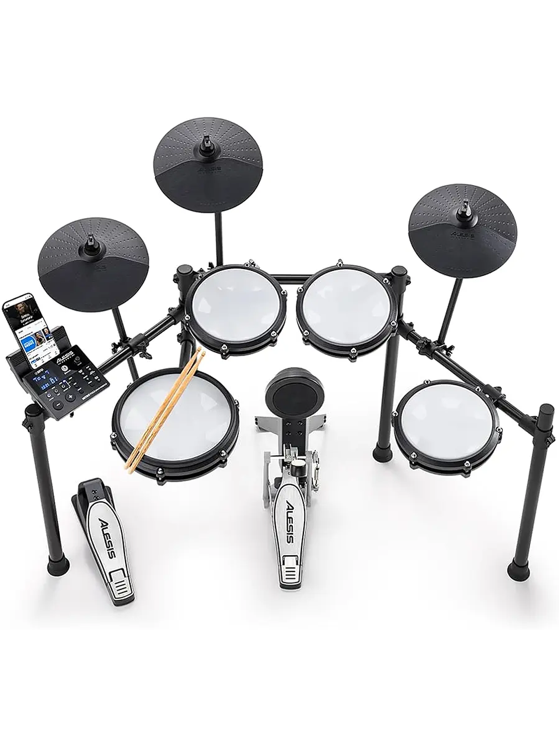 Batería Electrónica Nitro Max Kit Alesis + Sillin , Baquetas y Audifonos ath-m20x Audio Technica 1