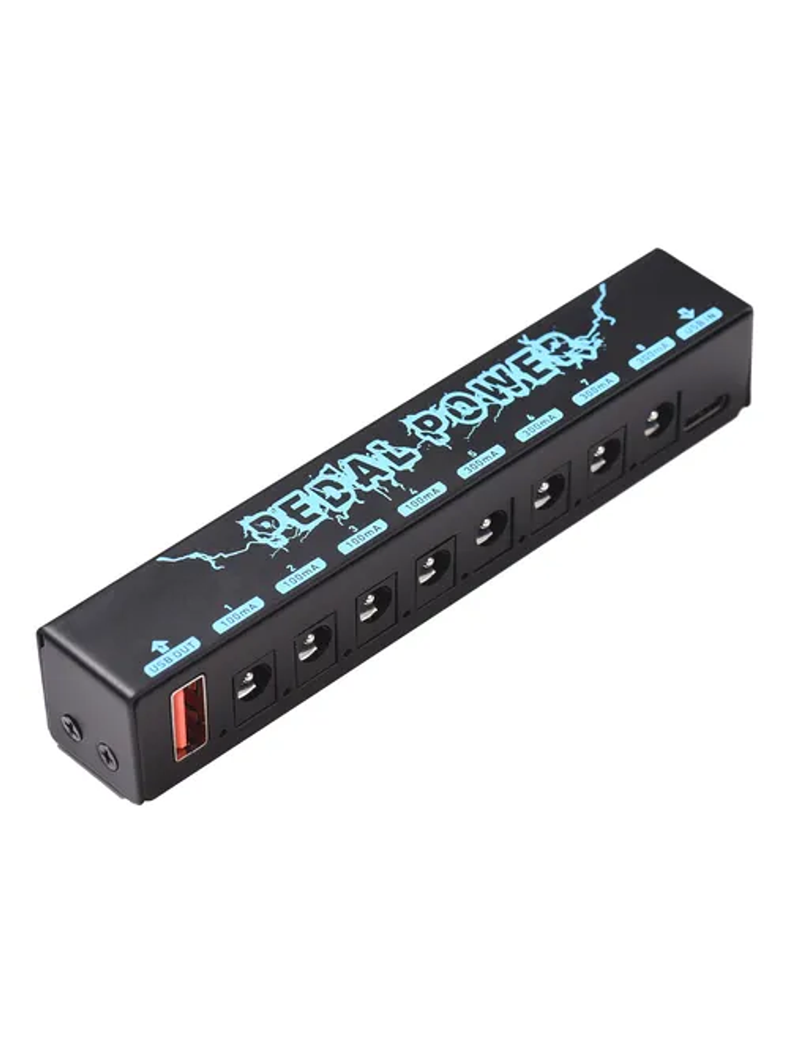 FUENTE DE PODER PARA PEDALES - Entrada USB 5V 2.1A y 8 Salidas de CC 9V y 1 Salida USB 1