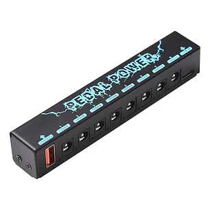 FUENTE DE PODER PARA PEDALES - Entrada USB 5V 2.1A y 8 Salidas de CC 9V y 1 Salida USB
