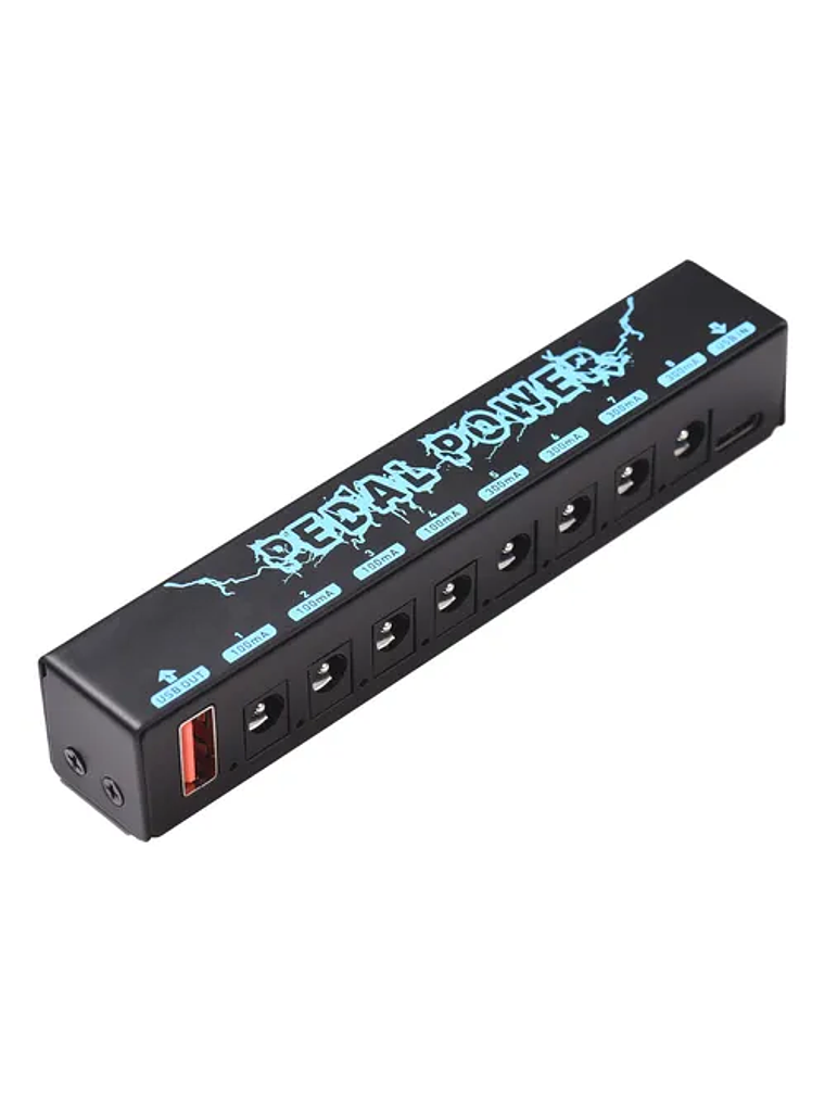 FUENTE DE PODER PARA PEDALES - Entrada USB 5V 2.1A y 8 Salidas de CC 9V y 1 Salida USB 1
